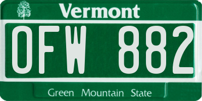 VT license plate OFW882