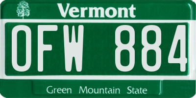 VT license plate OFW884