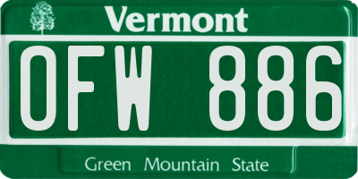 VT license plate OFW886
