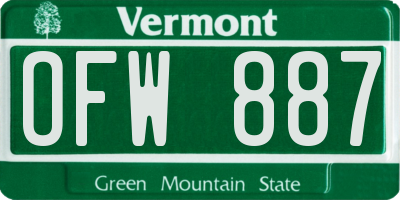 VT license plate OFW887