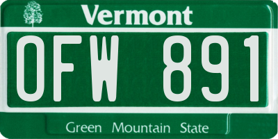 VT license plate OFW891