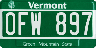 VT license plate OFW897