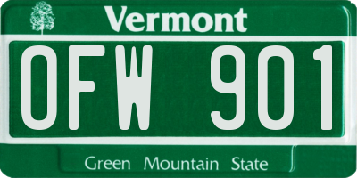 VT license plate OFW901