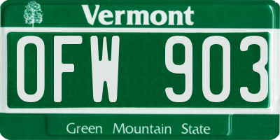 VT license plate OFW903