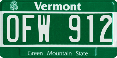 VT license plate OFW912