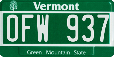 VT license plate OFW937