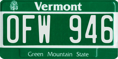 VT license plate OFW946