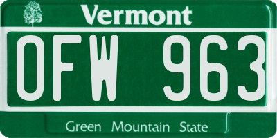 VT license plate OFW963