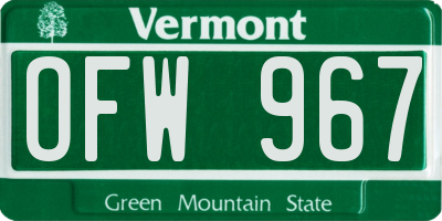 VT license plate OFW967