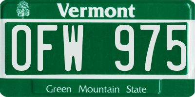 VT license plate OFW975