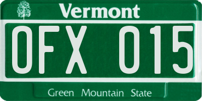 VT license plate OFX015
