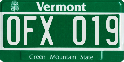 VT license plate OFX019
