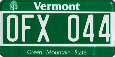 VT license plate OFX044