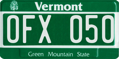VT license plate OFX050