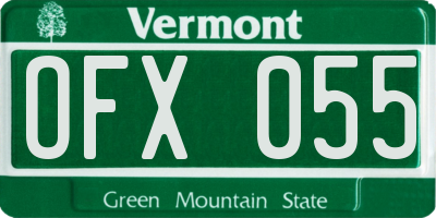 VT license plate OFX055