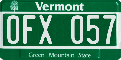 VT license plate OFX057