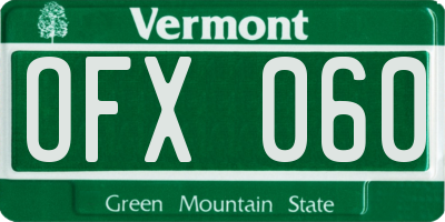 VT license plate OFX060