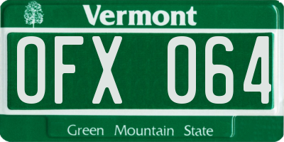 VT license plate OFX064