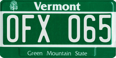 VT license plate OFX065