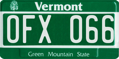 VT license plate OFX066