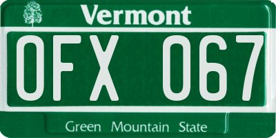 VT license plate OFX067