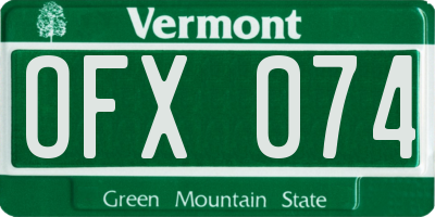 VT license plate OFX074