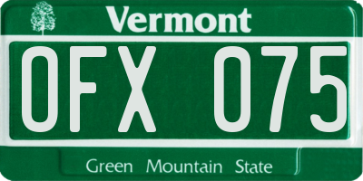VT license plate OFX075