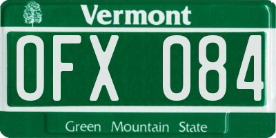 VT license plate OFX084