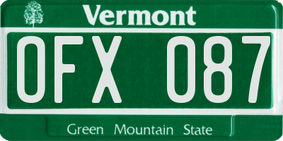VT license plate OFX087