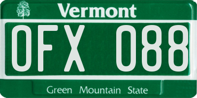 VT license plate OFX088