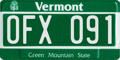 VT license plate OFX091