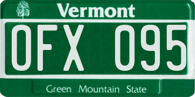 VT license plate OFX095