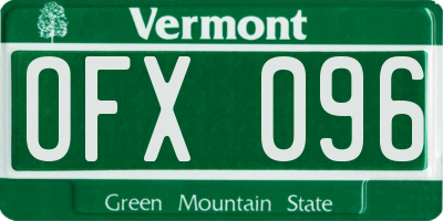 VT license plate OFX096