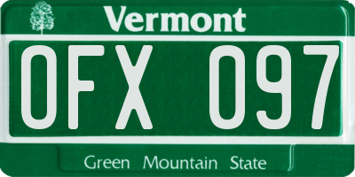 VT license plate OFX097