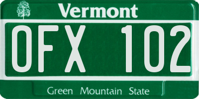 VT license plate OFX102