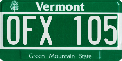 VT license plate OFX105