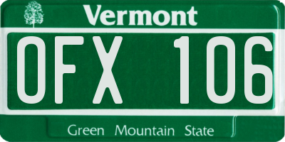VT license plate OFX106