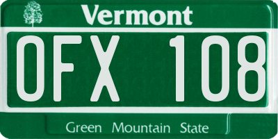 VT license plate OFX108