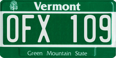 VT license plate OFX109