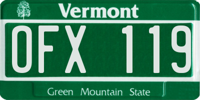 VT license plate OFX119