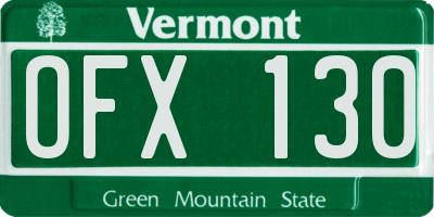 VT license plate OFX130