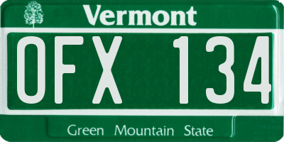 VT license plate OFX134