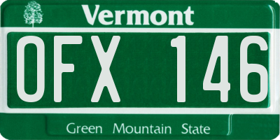 VT license plate OFX146