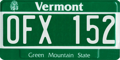 VT license plate OFX152