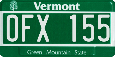 VT license plate OFX155