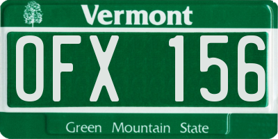 VT license plate OFX156