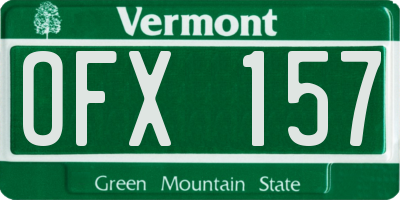 VT license plate OFX157