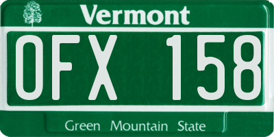 VT license plate OFX158