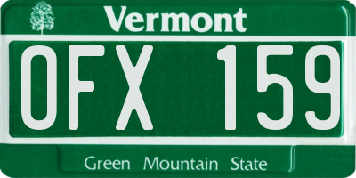 VT license plate OFX159