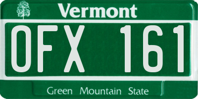 VT license plate OFX161